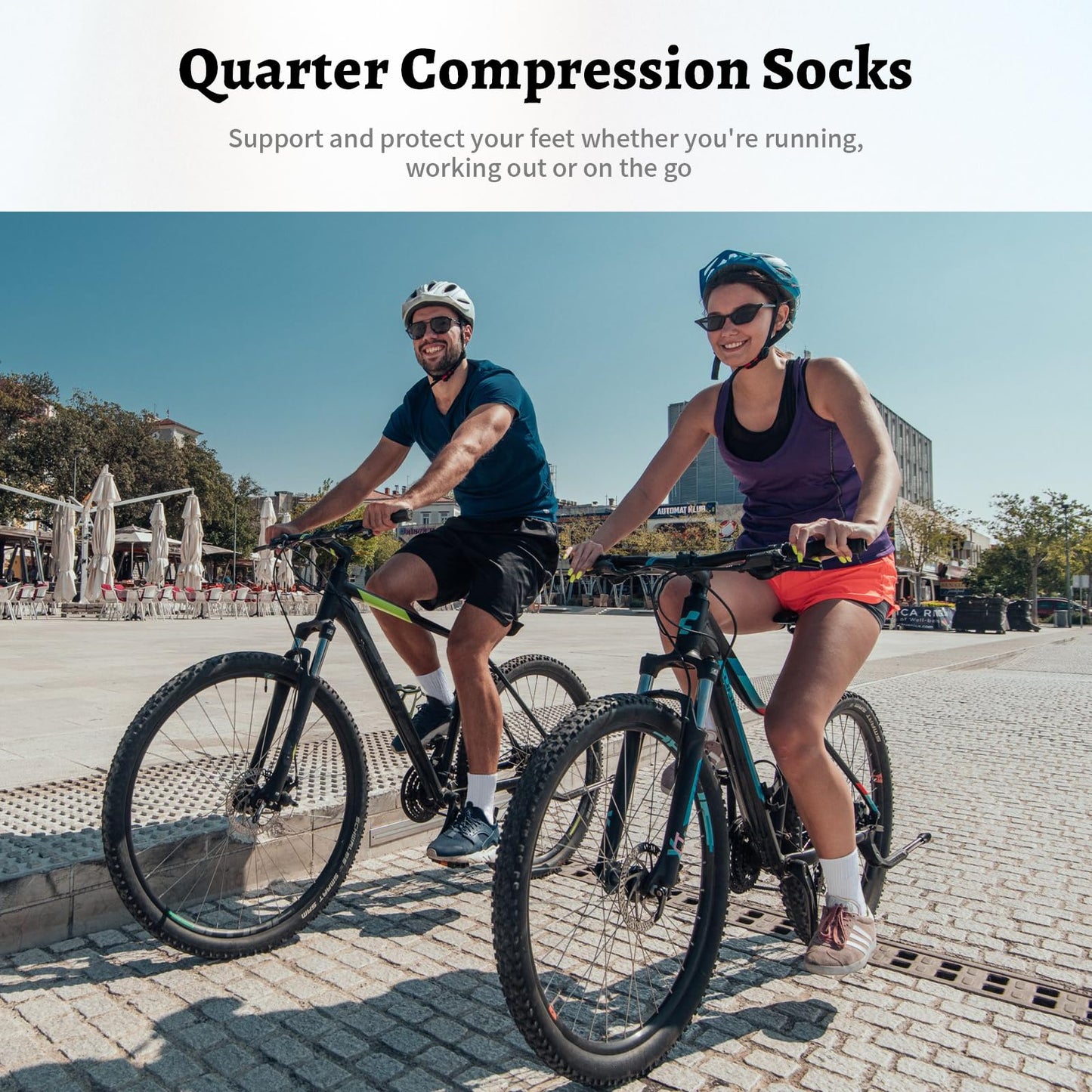 Compression Running Ankle Socks Men & Women 6 Pairs Quarter Cycling Socks