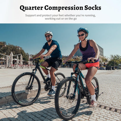 Compression Running Ankle Socks Men & Women 6 Pairs Quarter Cycling Socks