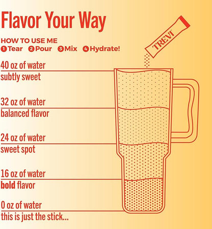 TREVI™ Sugar Free Electrolytes - Drink Mix Hydration Powder Packets - 28 Count - Orange