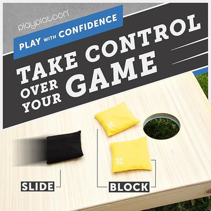 Professional Cornhole Bags - Set of 8 Regulation All Weather Double Sided - Sticky Side/Slick Side Bean Bags for Pro Corn Hole Game