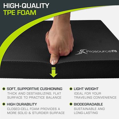 ProsourceFit Exercise Balance Pad – Non-Slip Cushioned Foam Mat & Knee Pad for Fitness and Stability Training, Yoga, Physical Therapy
