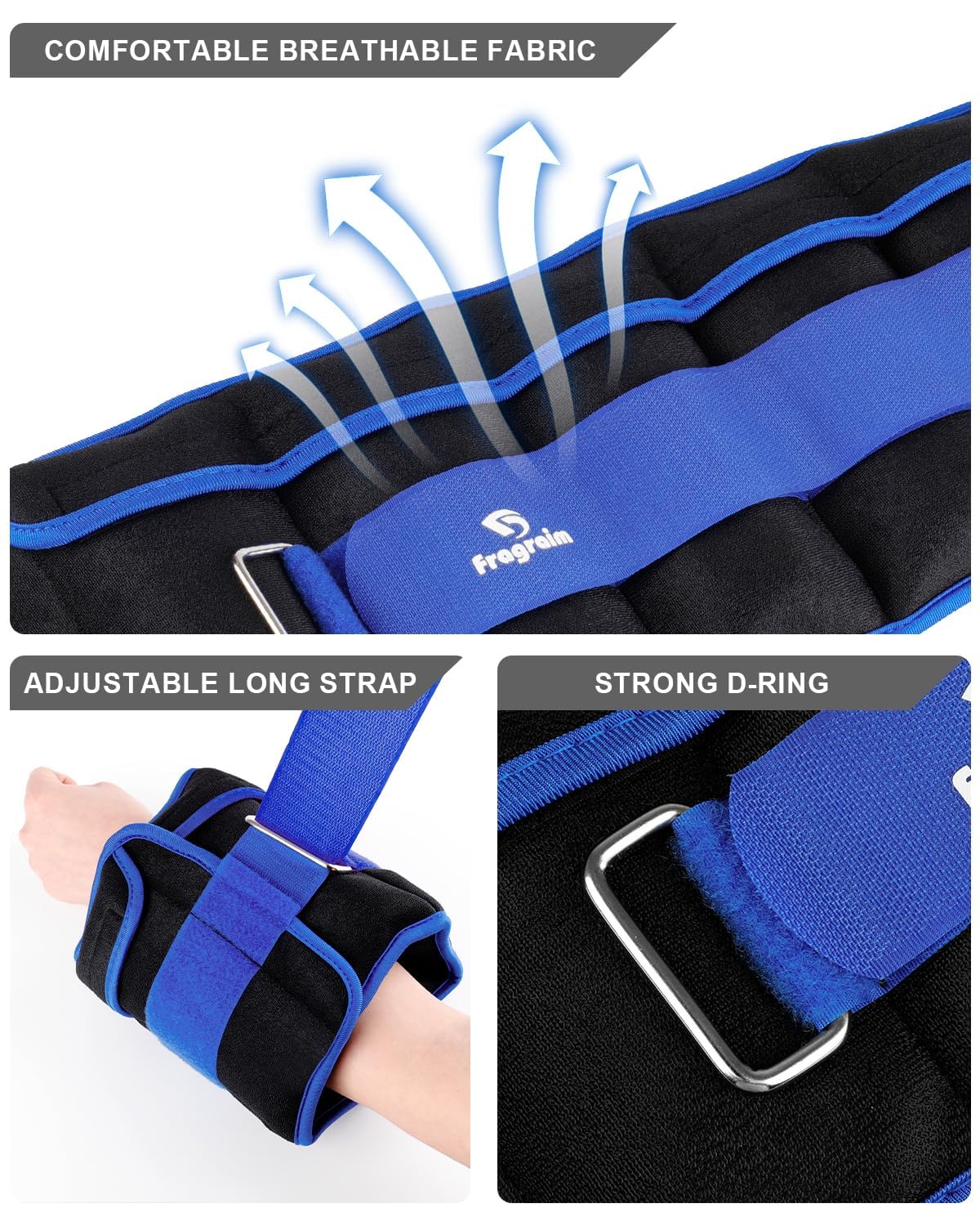 Adjustable Ankle Weights 1-5 LBS Pair with Removable Weight for Jogging, Gymnastics, Aerobics