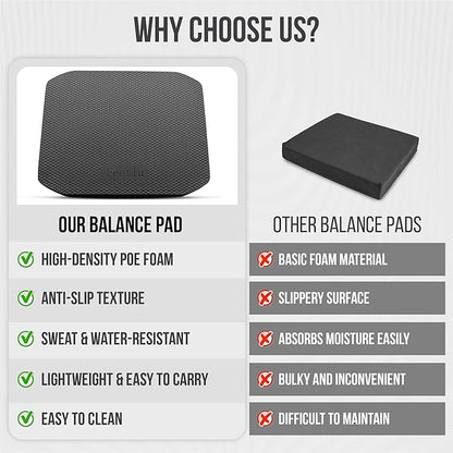 Balance Pad ??Premium POE Foam, Non-Slip Stability Pad for Physical Therapy, Yoga, Core Training & Rehab
