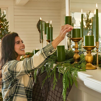 Thymes Frasier Fir Scented Candles for Home Decor - Green Pillar Candles for Women & Men - Place on Candle Holder - Luxury Home Fragrance Gifts - Large (3" x 6" Pillar)