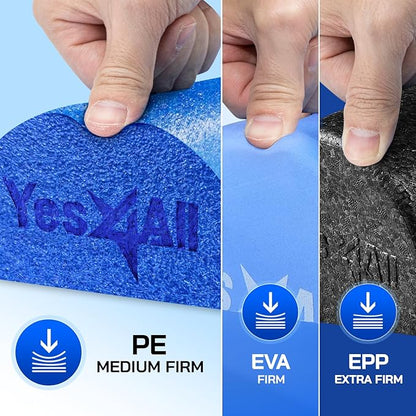 Yes4All Medium Firm Half Foam Rollers for Post-Workout Relaxation, 12/18/24/36 inch PE Foam Roll for Back Massage & Yoga Exercise