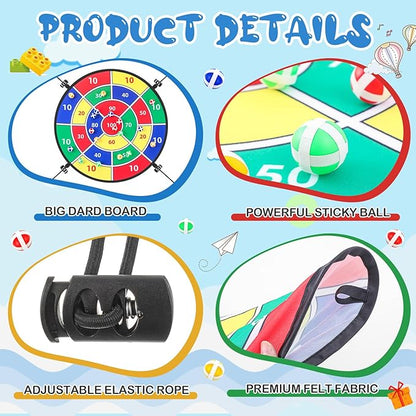 29" Dart Board Game Trampoline Accessories, Toss Game Dartboard with 20 Sticky Balls, Indoor & Outdoor Trampoline, Sport Fun Party Play Toys for Birthday Gifts