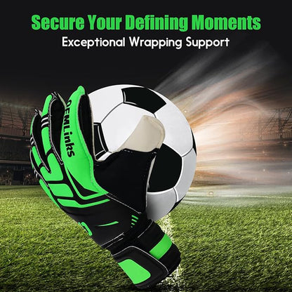 Youth&Adult Goalie Goalkeeper Gloves with Finger Protection Breathable Soccer Gloves with Strong Grips，6 Colors，Sizes 7-10