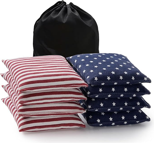 Cornhole Bags Set of 8 Regulation Corn Hole Bean Bags for Cornhole Game, Professional Weather
