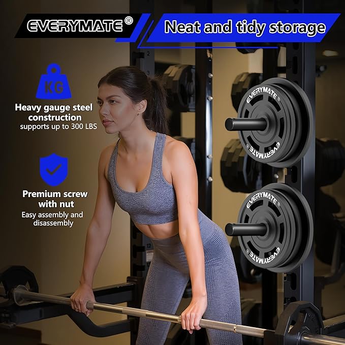 Weight Plate Storage Rack, Olympic Weight Plate Holder, Bumper Plate Storage, Home Gym Organizer