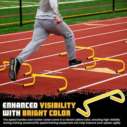 5 Pcs Speed Agility Training Hurdles Detachable Durable Equipment Plyometric and All Purpose Speed Training Hurdle Equipment for Athletes Soccer Basketball