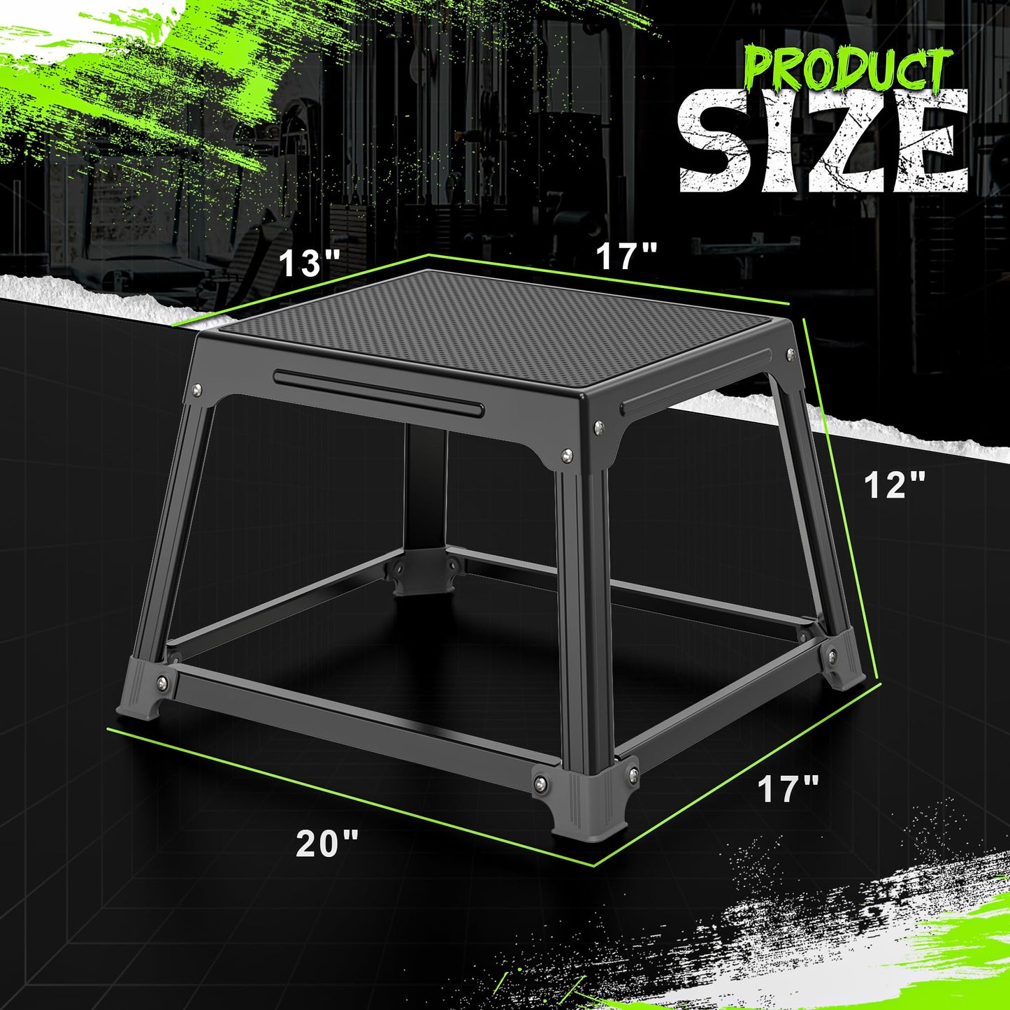 GanFindX Metal Plyometric Jump Box 12 Inch Steel Box for Home Gym Training