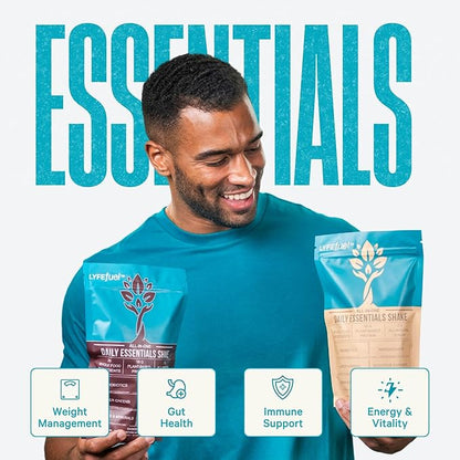 LyfeFuel All-in-One Essentials Nutrition Shake | Complete Meal Replacement Powder | 50+ Superfood Blend, 18g Plant- Based Protein - Vanilla, 24 Servings
