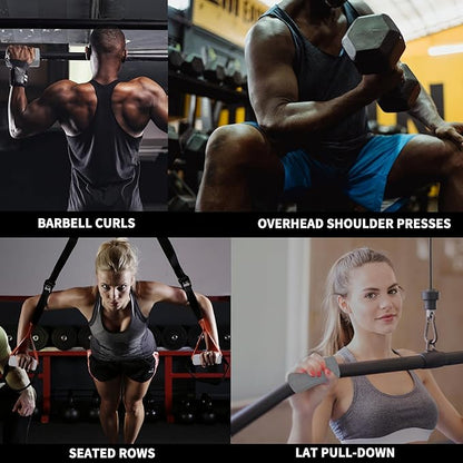 Hikeen Thick Bar Dumbbell Grips,Non Slip Hard Rubber Barbell Grips,Grips for Weight Lifting, Muscle Building-1.77", 2", 2.25" & 2.75" Outer Diameter