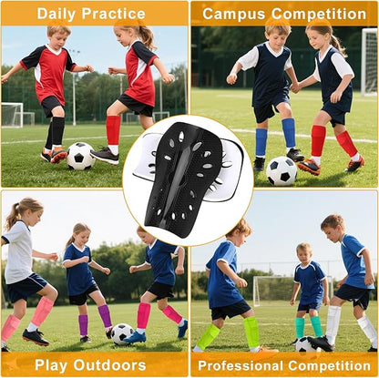 2 Pairs Shin Guards Soccer for Kids,Shin Pads Extra Lightweight Breathable Slide in Shin Guard for Football Training Match Outdoor Activities Protective Slip-in Shin Guards for Boys Girls
