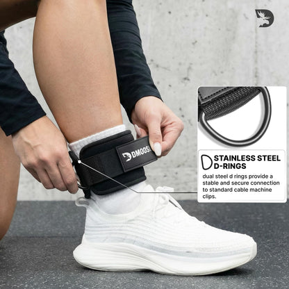 DMoose Ankle Strap for Cable Machine Attachments - Gym Ankle Cuff for Kickbacks, Glute Workouts
