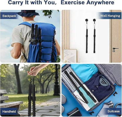 ASIEIT Ropeless Battle Ropes for Home Gym, Lightweight Battle Rope for Fitness Beginners, Portable Workout Ropes for Working Out, Durable Exercise Rope for Home Workout - 2PCS