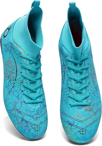 Men's Soccer Shoes High-Top Soccer Cleats Outdoor Breathable Athletic Professional Spikes Youth Boys Football Shoes Unisex