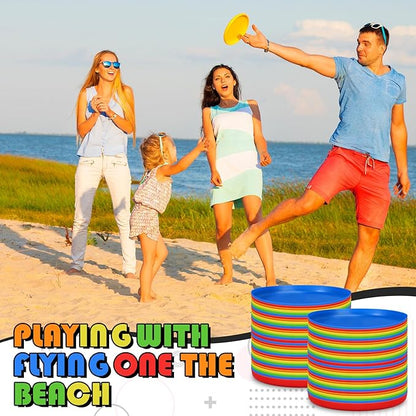 10 Pack Flying Disc Disk Flyer Disc Outdoor Training Interactive Flying Discs Bulk for Adults Dogs for Sports Favors, 5 Colors