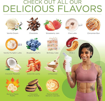 TRU Supplements Plant Based Protein Powder, BCAA, EAA, 20g Vegan Brown Rice & Pea Protein, 100 Calories, 27 Vitamins, No Artificial Flavors 25 Servings (Banana Maple Muffin)