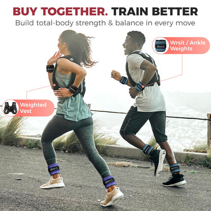 BAGAIL Ankle Wrist Weights for Women & Men, Set of 2 (1 lb Each, 2 lbs Total), Wearable Leg Arm