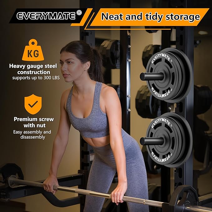 Weight Plate Storage Rack, Olympic Weight Plate Holder, Bumper Plate Storage, Home Gym Organizer