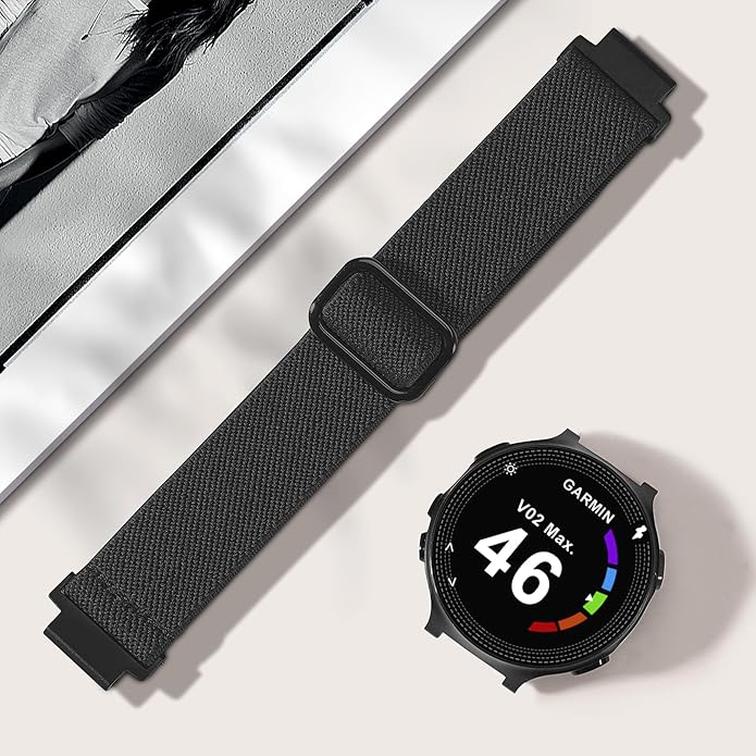 Elastic Nylon Watchband Compatible with Garmin Forerunner 235/220/230/620/630/735XT,Soft Adjustable Sport Stretchy Replacement Strap for Forerunner 235 Lite/Approach S20/S6/S5 Accessory