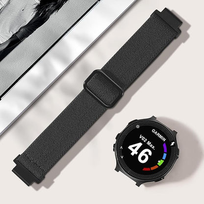 Elastic Nylon Watchband Compatible with Garmin Forerunner 235/220/230/620/630/735XT,Soft Adjustable Sport Stretchy Replacement Strap for Forerunner 235 Lite/Approach S20/S6/S5 Accessory