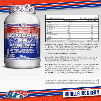 APS Nutrition Isomorph Protein Powder Supplement | Whey Protein Isolate | Ultra- Filtered | 28g Protein | Vanilla Ice Cream, 2 Pound (Pack of 1)
