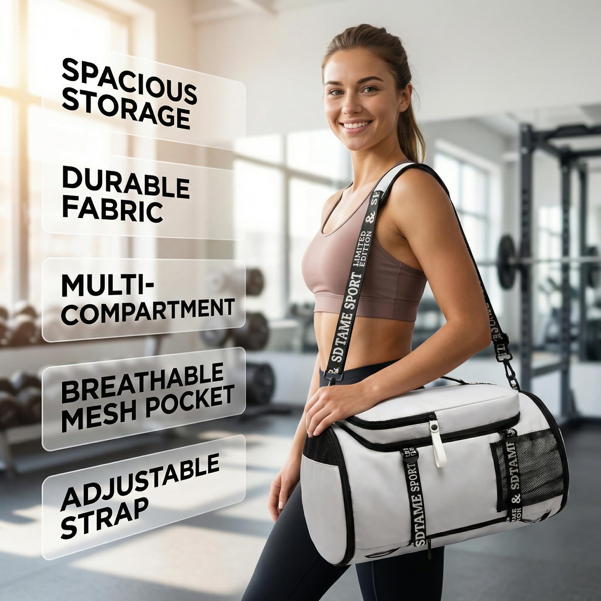 Gym Duffel Backpack with Shoe Pocket & Laptop Sleeve(Grey)