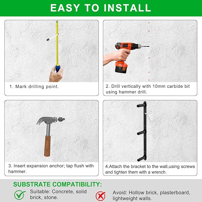 "Kipika Weight Plate Storage Rack - Wall Mounted Weight Plate Holder with Durable Steel Construction Organizer for Olympic Plates, 1000lb Capacity, Space-Saving for Home Gym"