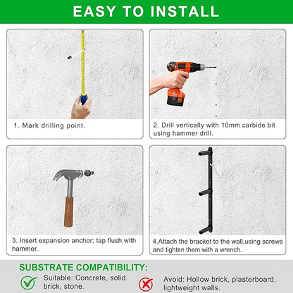 "Kipika Weight Plate Storage Rack - Wall Mounted Weight Plate Holder with Durable Steel Construction Organizer for Olympic Plates, 1000lb Capacity, Space-Saving for Home Gym"