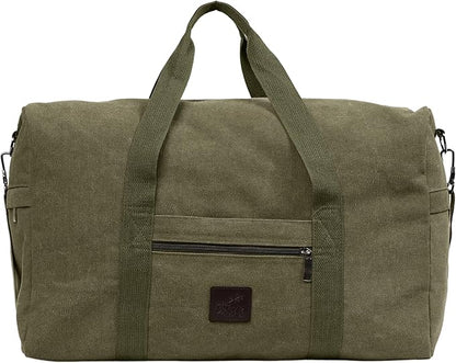 Canvas Duffle Bag ??Multipurpose Bag for Travel, Gym, Weekender, Carry On & More ??Durable, Spacious, Unisex Overnight Bag for Men & Women ??Perfect for Sports, and Everyday Use (Green)