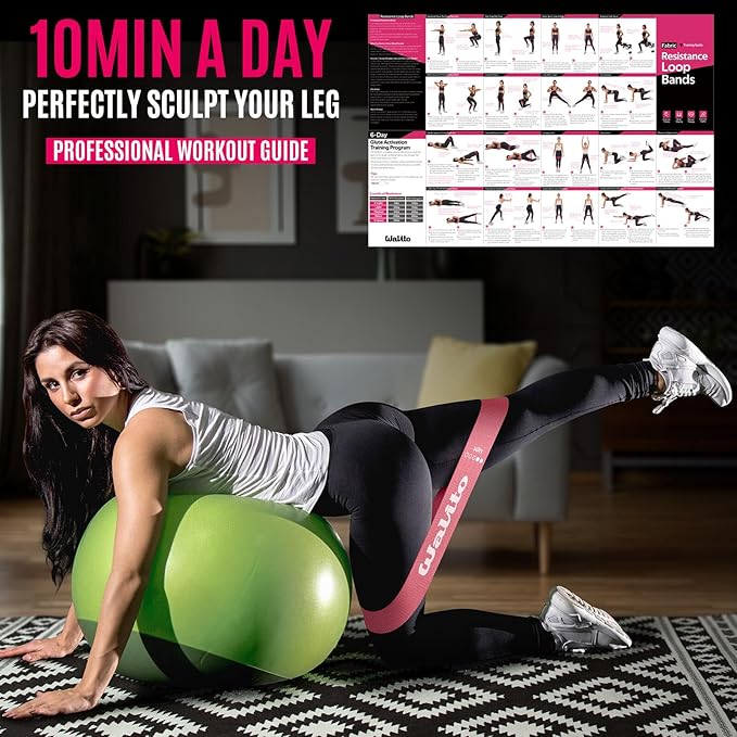 Fabric Resistance Bands for Working Out - Booty Bands for Legs -Glutes Training for Women and Men - Exercise Bands for Squats, Yoga, Physical Therapy -Home Gym Fitness