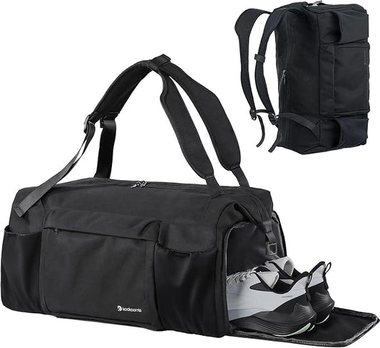Small Gym Bag for Men with Shoes Compartment and Wet Pocket Convertible Duffle Bag and Gym Backpack