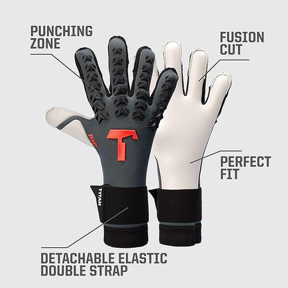 T1TAN Dark/Red Beast + LC - Goalkeeper Gloves - Without Finger Protection - Soccer Goalkeeper Gloves - Different Sizes & Colors