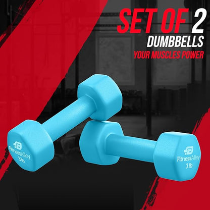 Neoprene Coated Workout Dumbbells set of 2 – Anti Roll, Non Slip with Smooth Grip Fitness & Exercise Dumbbells – Hexagon Shaped Hand Weights for Women & Men – Best Choice for Gyms & home use