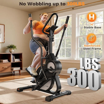 YOSUDA Elliptical Exercise Machine, 3-in-1 (Elliptical + Cardio Climber + Stair Stepper) Elliptical Machine for Home with 45°Incline, 15.5 in Stride, 16-Levals Resistance, Quiet Magnetic System