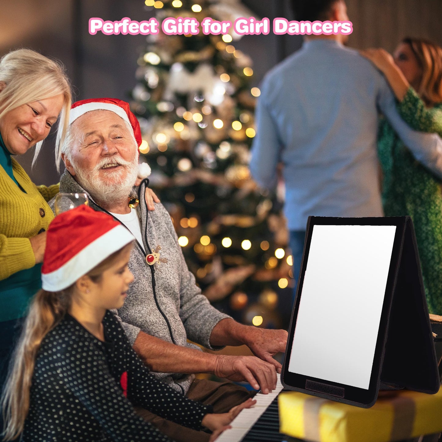 LPHUMEX Foldable Portable Full Length Mirror for Camping, Travel, Dancers, 32x13 Inch, Black