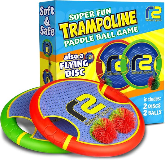 Fun Bouncy Paddle & Stringy Ball Toss & Catch Game - Easy to Use for Kids All Ages - Soft Foam