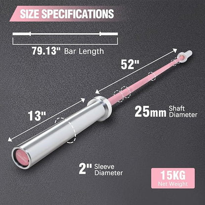 PROOFGOLD 6.6ft/7ft Olympic Barbell Bar 35Lb(15kg)/45LB(20kg) Barbell,Bench Press Bar for Squats and Deadlifts,Olympic Weight Bar for Home Gym,Womens Mens barbell(2inch),500LB/700LB/1000LB