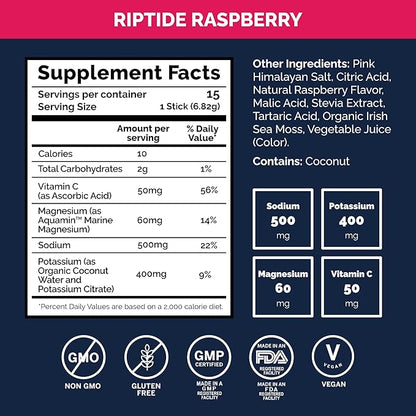 Voli Electrolytes Powder Packets | No Added Sugar Electrolyte Drink Mix for Hydration | Keto & Fasting Friendly, Natural Superfoods & Minerals | Raspberry 15-Count