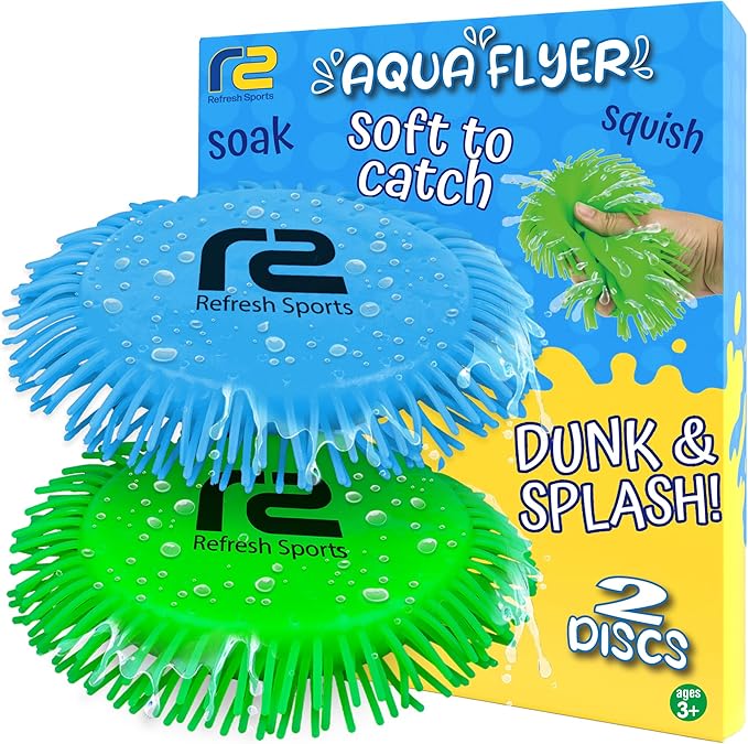 Soft Water Flying Disc for Kids – Sprays Water as it Flies! Fun Summer Water Toy for Beach Pool Backyard Camping Lake Birthday Gifts – Soft Safe Outdoor Water Toys for Boys & Girls Ages 4 5 6 7 8 9 +