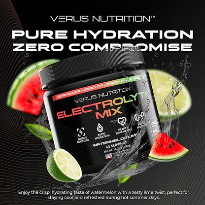 Electrolytes Powder No Sugar- Zero Calorie Hydration Powder | Sugar Free Electrolytes for Fasting, Keto & Vegan | Natural Ingredients Electrolyte Mix for Energy Boost, 60 Servings