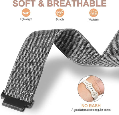 Elastic Nylon Watchband Compatible with Garmin Forerunner 235/220/230/620/630/735XT,Soft Adjustable Sport Stretchy Replacement Strap for Forerunner 235 Lite/Approach S20/S6/S5 Accessory