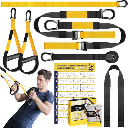 Home Resistance Training Kit, Resistance Trainer Exercise Strap with Poster