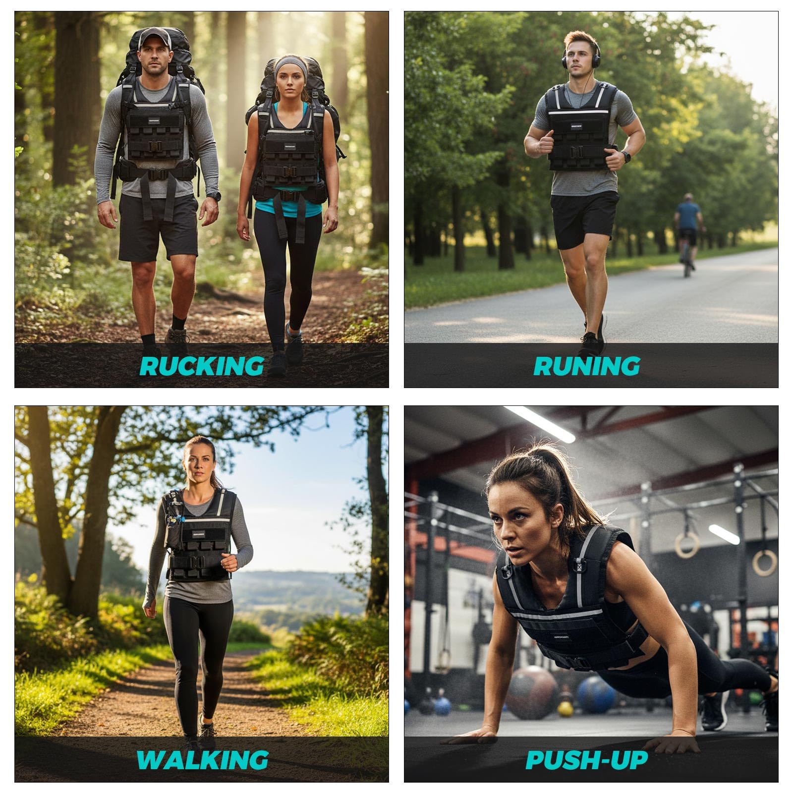 Weighted Vest Men, 35lb/45lb Adjustable Rucking Vests for Walking Running