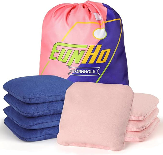EunHo Dual Sided Cornhole Bags Regulation Set of 8 Professional Cornhole Bean Bags Slick and Stick