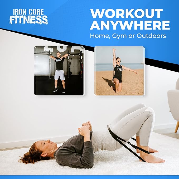 Pull Up Assistance Resistance Bands - Long Loop Power Bands for Men and Women - Strength Power Flexibility Training at Home & Gym - Ebooks & Workout Chart Included by Iron Core Fitness