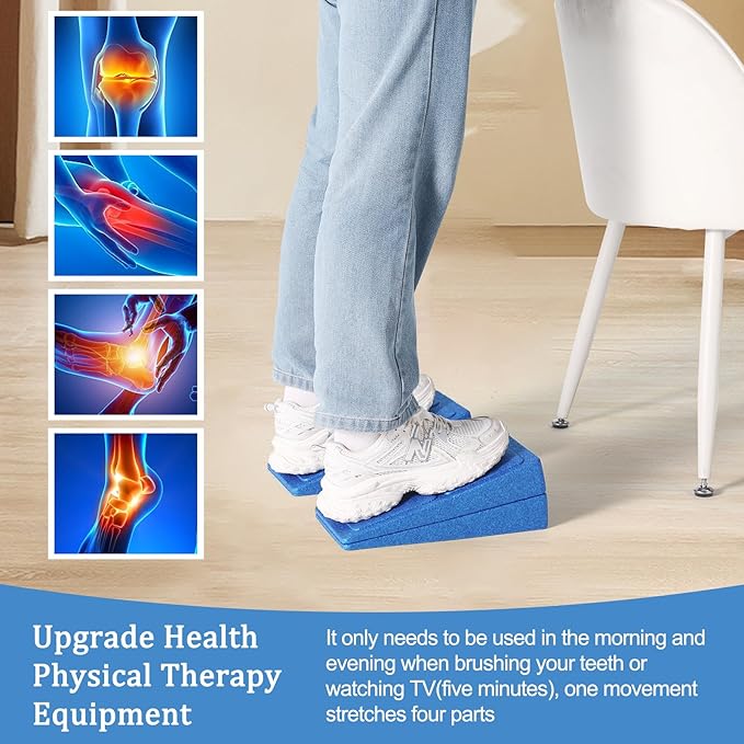 Slant Board Squat Wedge for Calf Stretchingï¼? Pcs 12" x 6.3" Foot Stretcher Balance Board for Plantar Fasciitis, Adjustable Foam Slant Board Wedge Great for Exercises