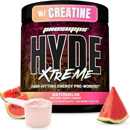 PROSUPPS Mr. Hyde Xtreme Pre Workout Powder with Creatine, Beta Alanine & Caffeine ??Extreme Energy, Pumps, Focus & Performance - Fitness & Gym Supplements for Men & Women (Watermelon, 30 Servings)